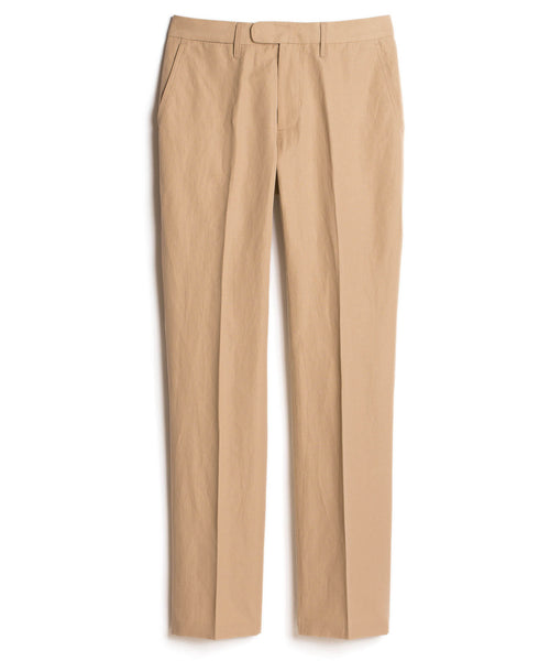 Beige Solid Plain Weave Pant
