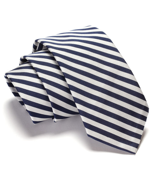Navy Stripe Pointed Tie