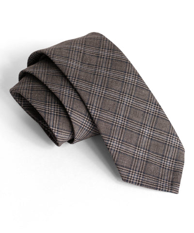 Grey Windowplaid Tie