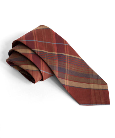 Maroon Plaid Tie