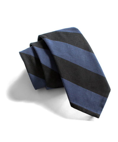 Black Classic Stripe Pointed Tie