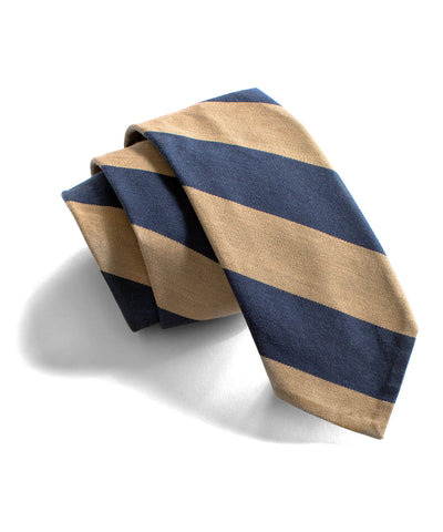 Khaki Classic Stripe Pointed Tie