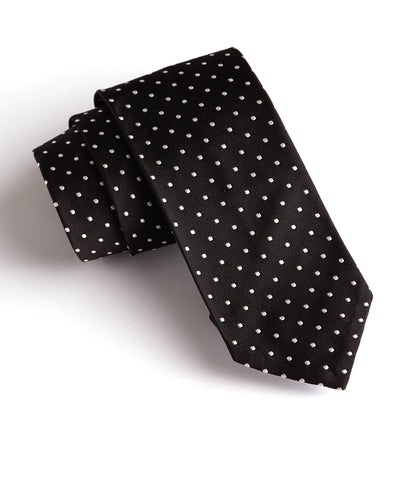 Black Dot Pointed Tie