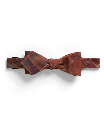 Maroon Plaid Bow Tie