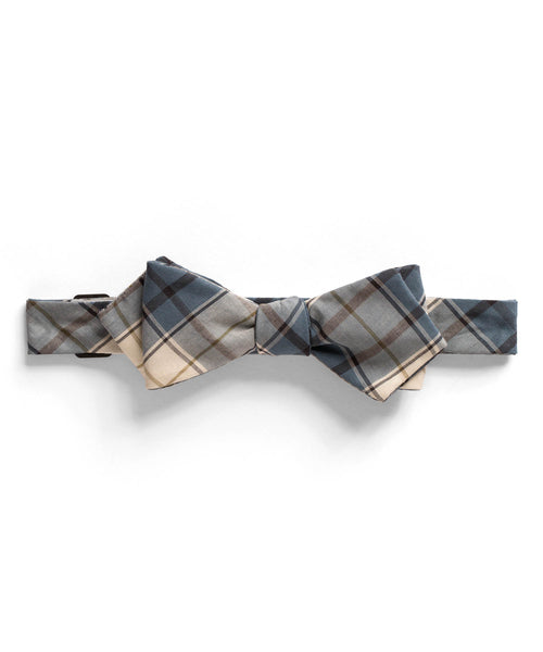 Blue Plaid Bow Tie