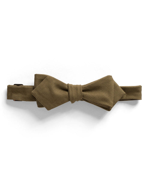 Olive Panama Cloth Bow Tie