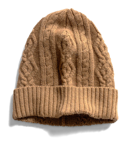 Camel Wool Cable Hat