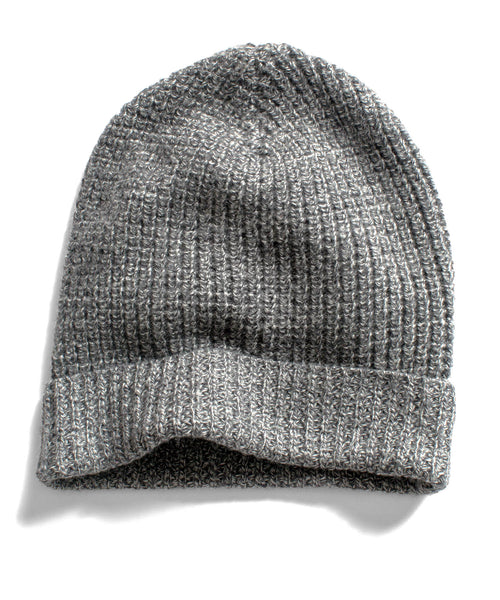 Charcoal Heather Merino Waffle Knit Hat