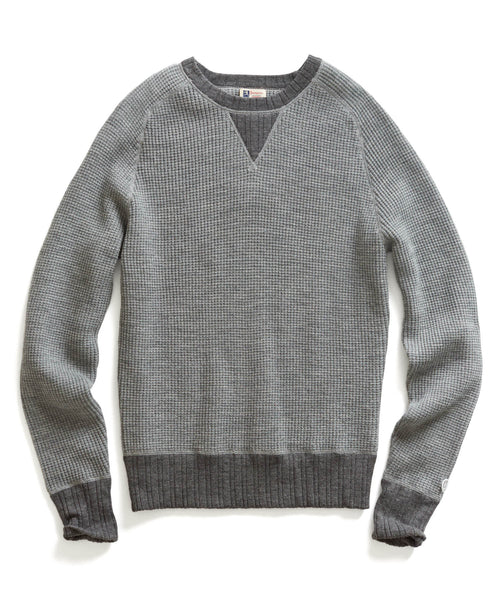Grey Heather Waffle Sweater