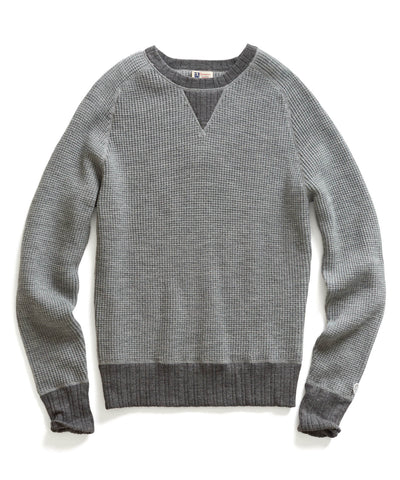 Grey Heather Waffle Sweater