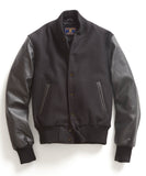 Black Leather Letterman Jacket