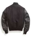 Black Leather Letterman Jacket