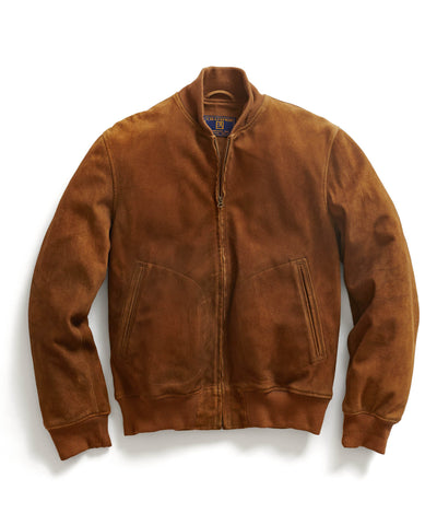 Brown Suede Letterman Jacket