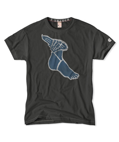Faded Black Winged Foot T-Shirt