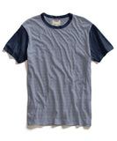 Navy Crew T-Shirt with Contrast Sleeves