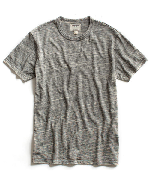 Grey Striped Crew T-Shirt