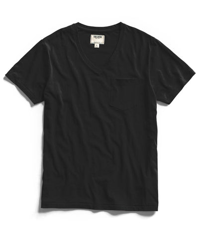 Black Pocket V-Neck T-Shirt
