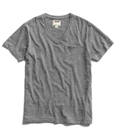 Dark Grey Pocket V-Neck T-Shirt
