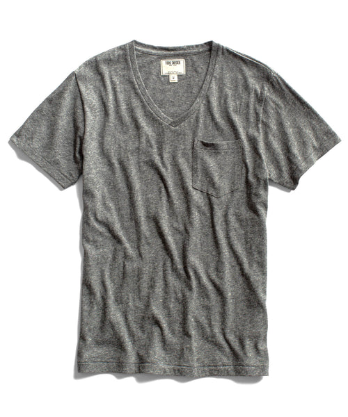 Charcoal Heather Recycled Pocket V-Neck T-Shirt