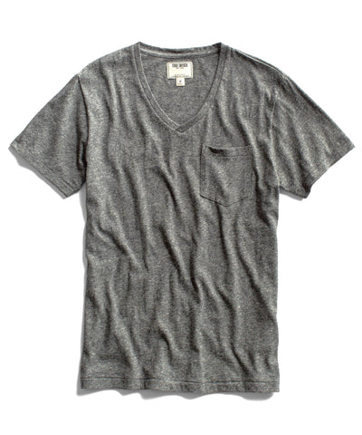 Charcoal Heather Recycled Pocket V-Neck T-Shirt