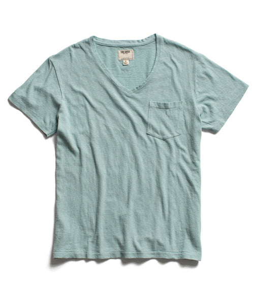 Dark Aqua Pocket V-Neck T-Shirt