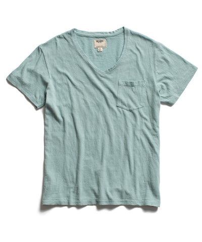 Dark Aqua Pocket V-Neck T-Shirt