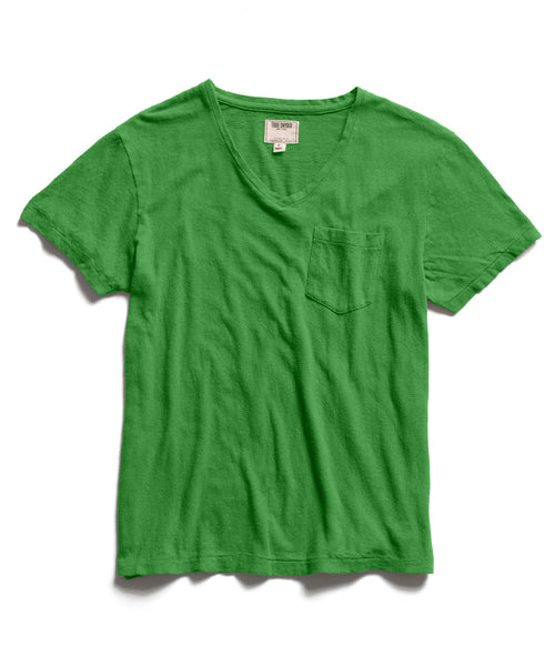 Green Pocket V-Neck T-Shirt