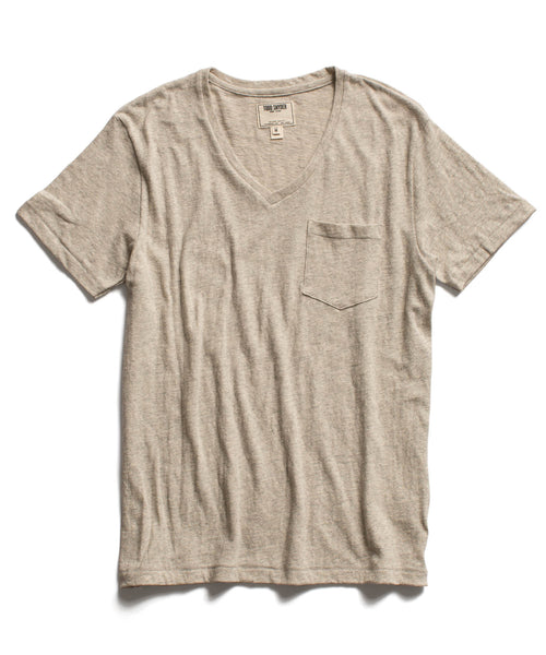 Grey Heather Pocket V-Neck T-Shirt