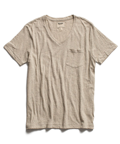 Grey Heather Pocket V-Neck T-Shirt