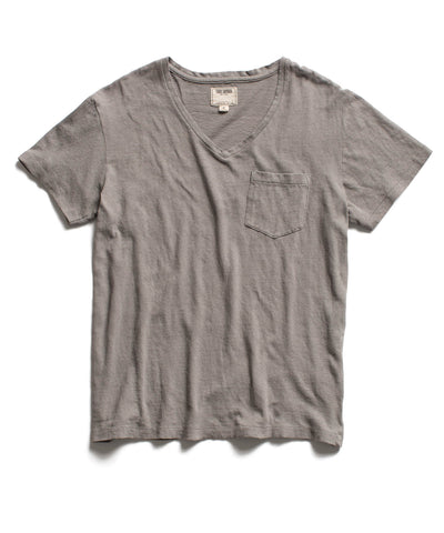 Slate Grey Pocket V-Neck T-Shirt