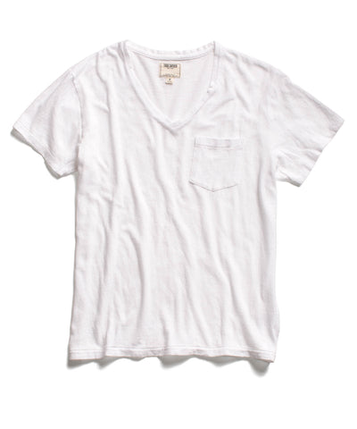 White Pocket V-Neck T-Shirt