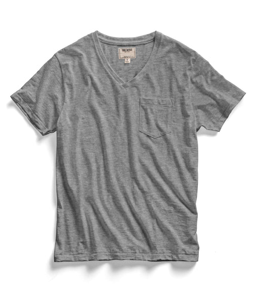 Heather Grey Pocket V-Neck T-Shirt