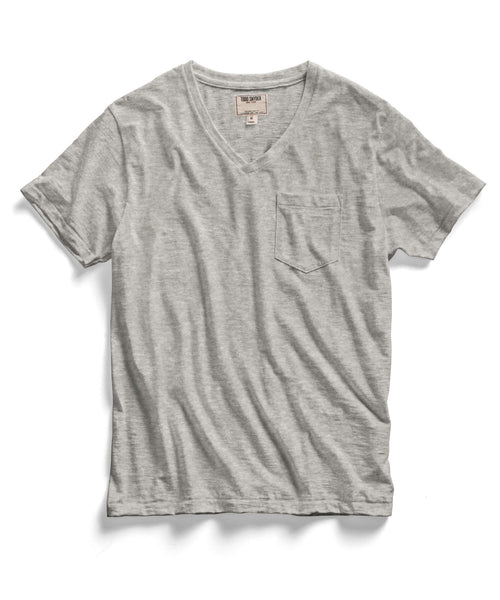 Light Grey Pocket V-Neck T-Shirt