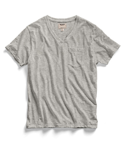 Light Grey Pocket V-Neck T-Shirt