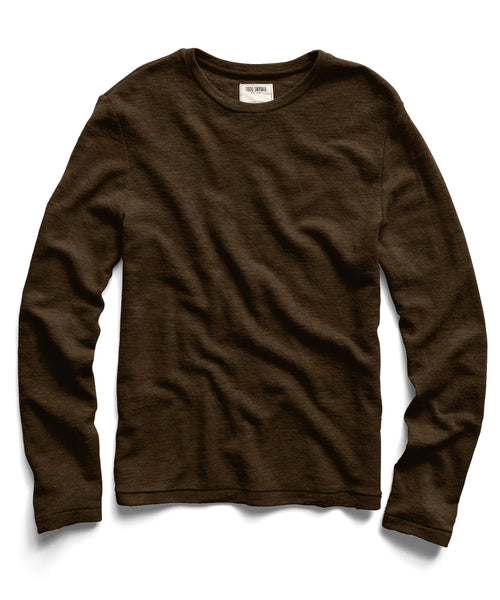 Brown Wool Long Sleeve Shirt