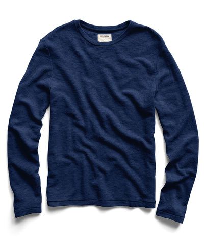 Navy Wool Long Sleeve Shirt