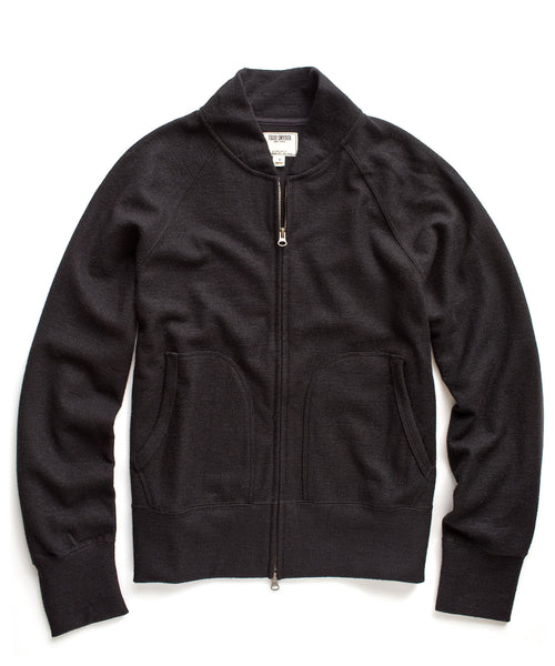 Black Wool Barracks Zip Jacket