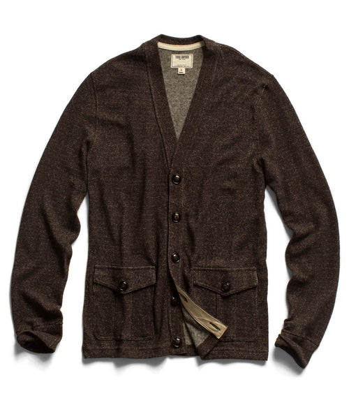 Brown Linen Knit Cardigan