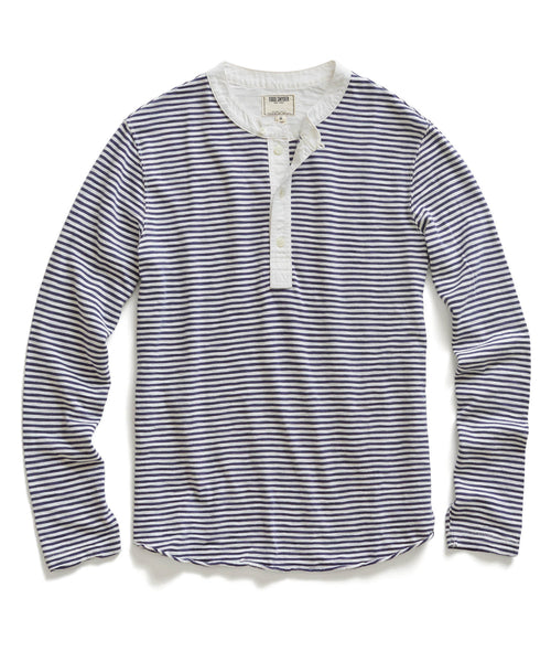Navy Narrow Stripe Henley