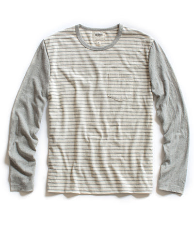 Grey Heather Striped Long Sleeve T-Shirt