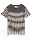 Grey Striped Crew T-Shirt