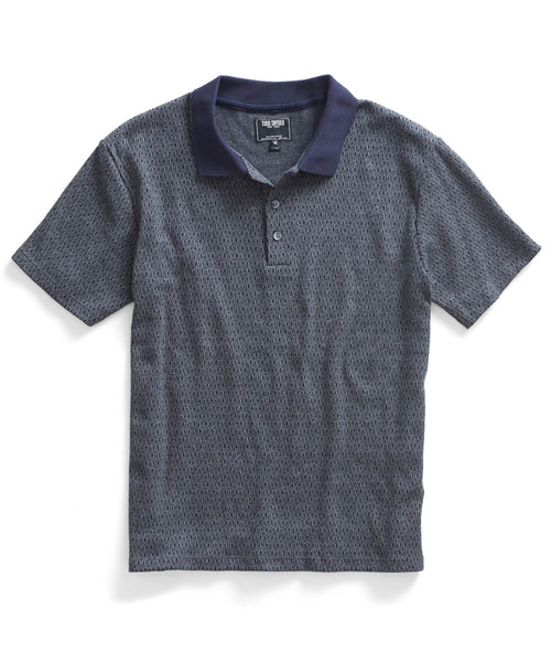 Navy Jacquard Polo