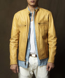 Natural Leather Moto Jacket