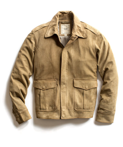 Sage Suede Bomber Jacket