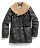 Black Leather Peacoat