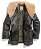 Black Leather Peacoat