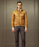 Camel Leather Utility Jacket