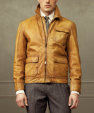 Camel Leather Utility Jacket