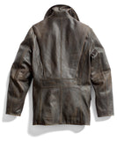 Brown Leather Peacoat