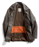 Brown Leather Peacoat